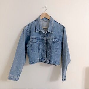 vintage style cropped denim jacket